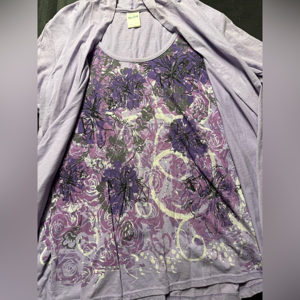 Blair Lavender Floral Scoop-Neck Tunic